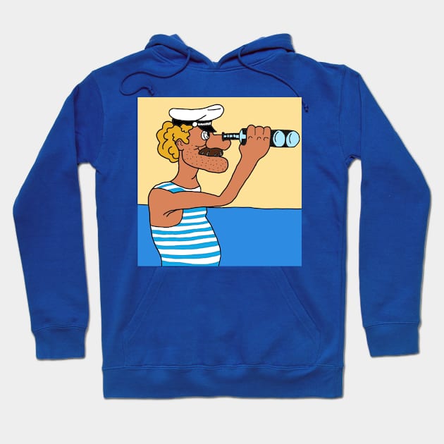 Sailor looking through binoculars Hoodie by ForgivenTheSun